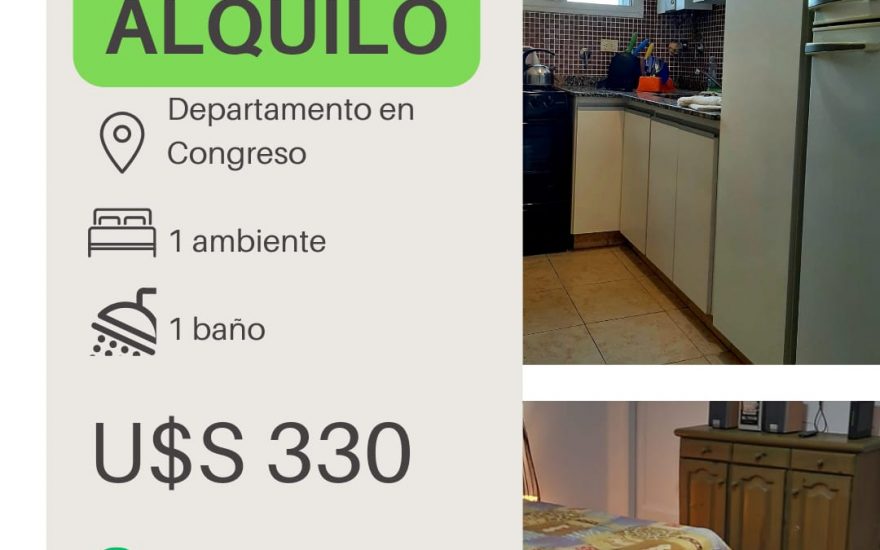 ALQUILER TEMPORARIO – CONGRESO – 1 AMBIENTE