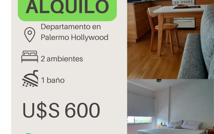 ALQUILER TEMPORARIO – PALERMO – Arevalo 2100 – 2 ambientes