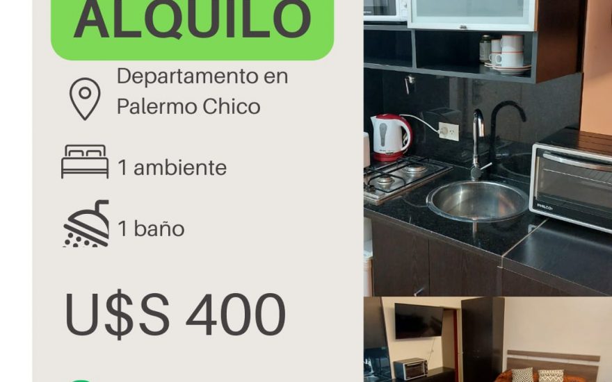 ALQUILER TEMPORARIO – PALERMO – Castex 3300 – 1 ambiente